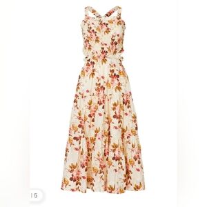 Sea Ny Floral Smoked Apron Dress Size M